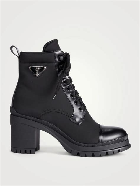 prada black lace up boots|prada high heel boots.